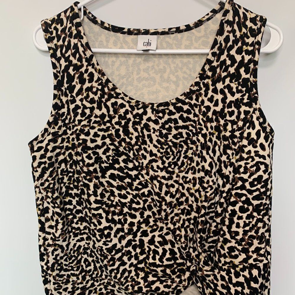 CAbi Leopard Print Knotty Tank Top